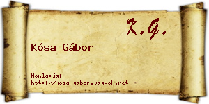 Kósa Gábor névjegykártya